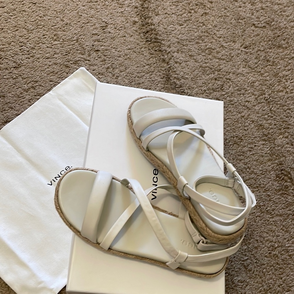 Vince, size 6, espadrille leather sandals